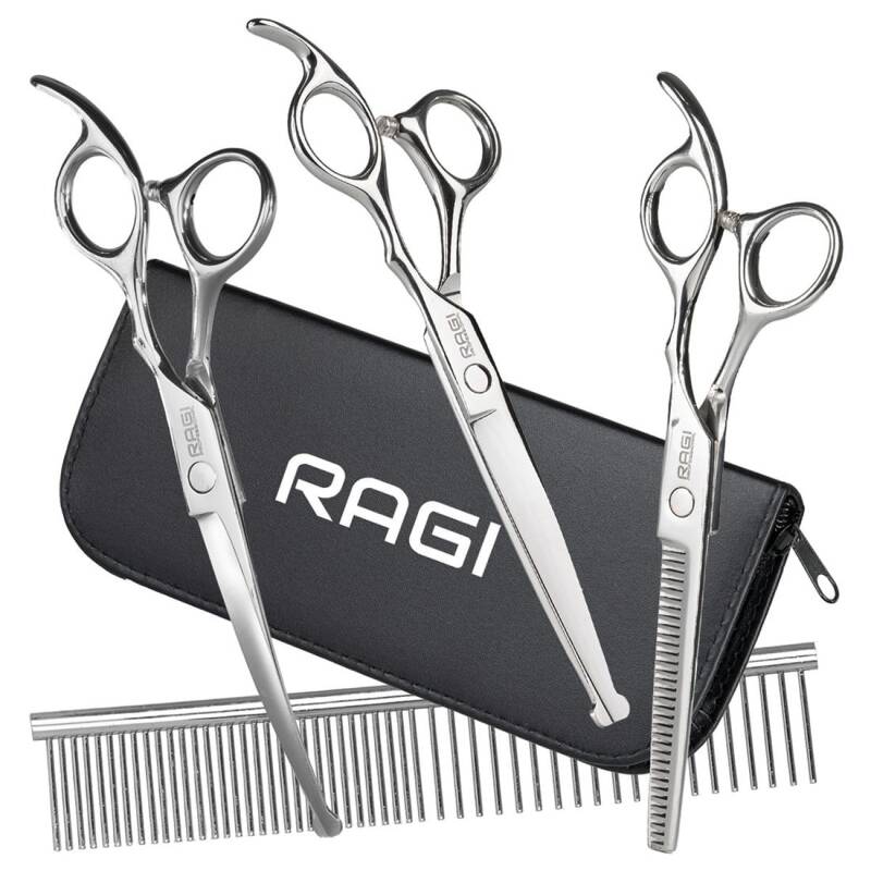 SREBRNE NOŻYCZKI do strzyżenia Psów ZESTAW do strzyżenia 3 rodzaje Nożyczek + Grzebień