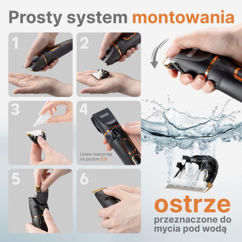 Maszynka do strzyżenia psa RAGI Profesjonalna Cicha Bezprzewodowa - obrazek 8