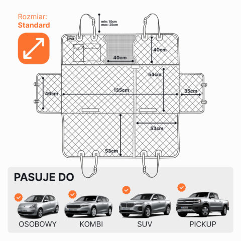 Alternative view of Pokrowiec na siedzenia samochodowe dla psa, Wodoodporna mata ochronna 4w1