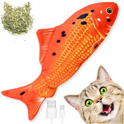 Zabawka interaktywna dla kota Czerwona Rybka + kocimiętka