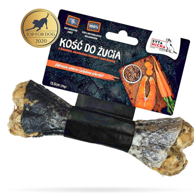 Syta Micha – Gryzak dla psa Kość do Żucia na Piękną sierść 13,5 cm - obrazek 2