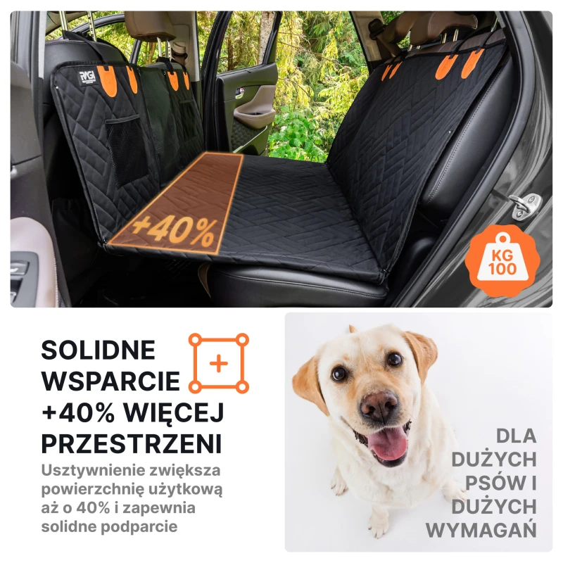 Mata usztywniana dla psa do samochodu RAGI – stabilny pokrowiec z twardym dnem - obrazek 2