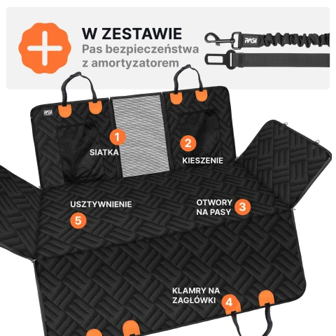 Mata usztywniana dla psa do samochodu RAGI – stabilny pokrowiec z twardym dnem - obrazek 5