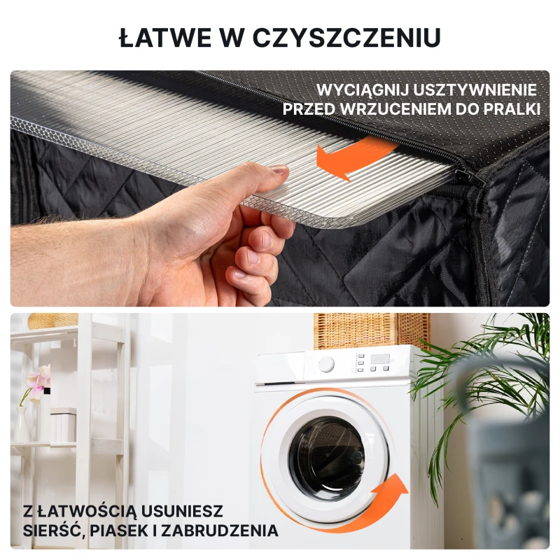 Mata usztywniana dla psa do samochodu RAGI – stabilny pokrowiec z twardym dnem - obrazek 10