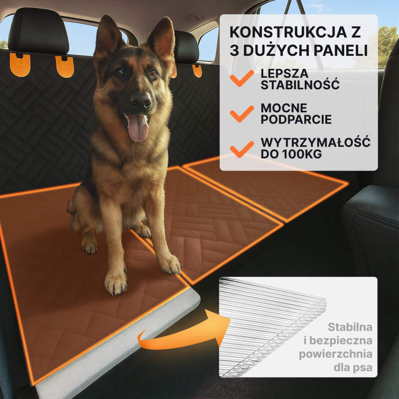 Mata dla Psa do Samochodu USZTYWNIANA Pokrowiec na Siedzenie Auta STABILNY - obrazek 11