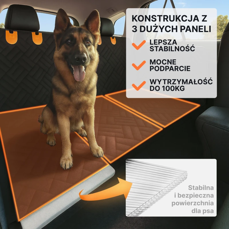 Mata usztywniana dla psa do samochodu RAGI – stabilny pokrowiec z twardym dnem - obrazek 11