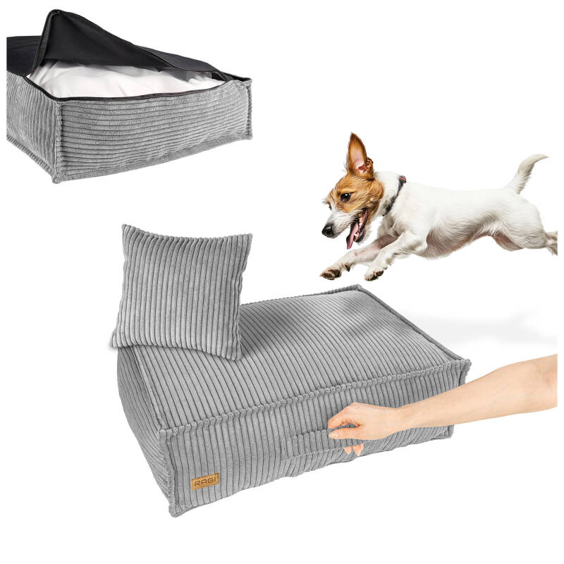 Legowisko dla psa Materac Posłanie dla psa Jasnoszare Rozmiary