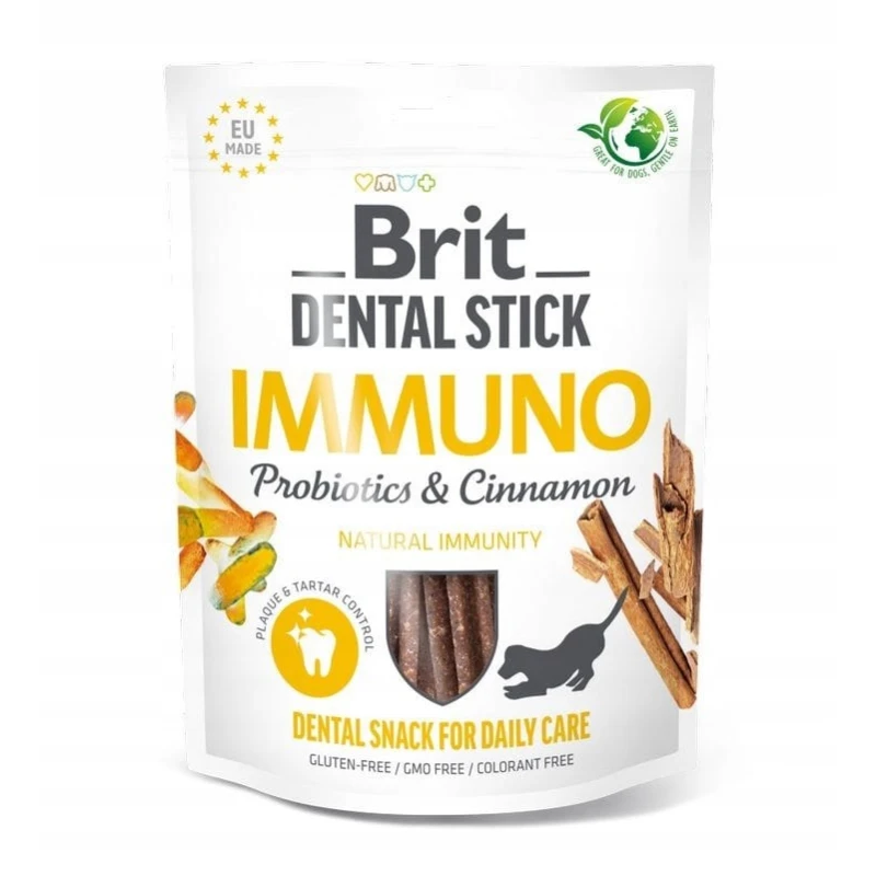 Przysmak dla psa Uzupełniająca Karma dla psa Brit Dental Stick Immuno Probiotics & Cinnamon 251 g