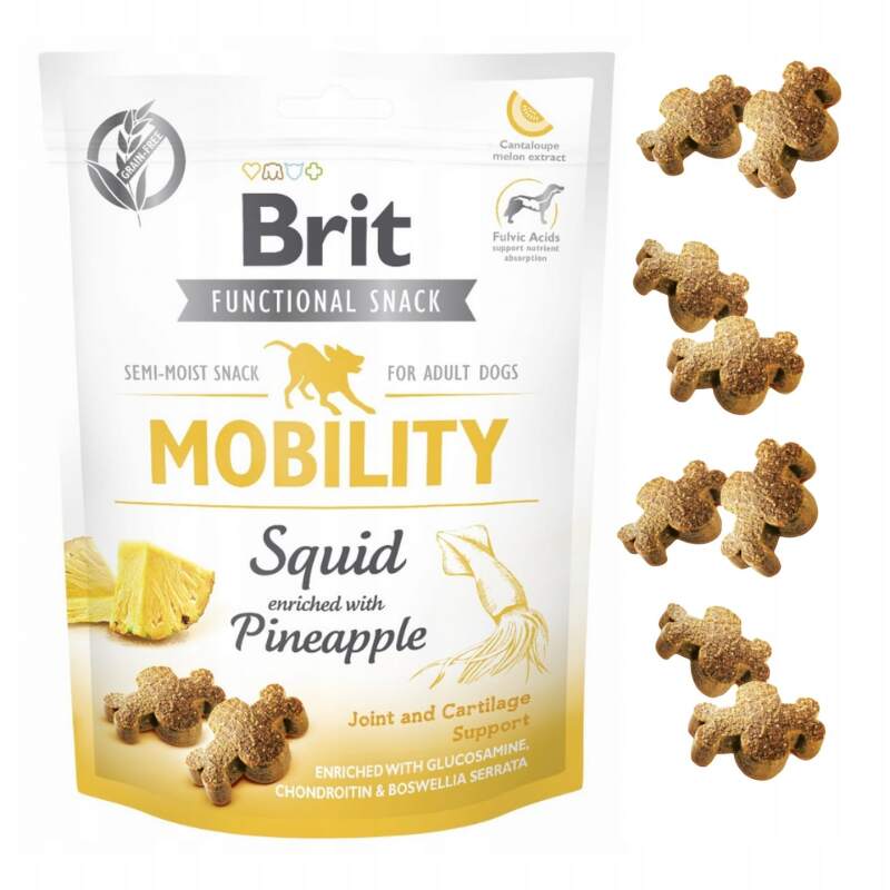 Przysmak dla psa Uzupełniająca Karma dla psa Brit  Care Dog Functional Snack Mobility Squid 150 g