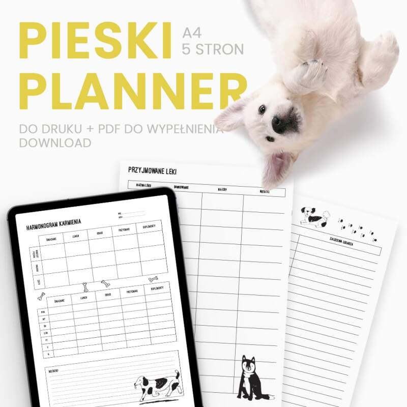 Planer Opieki nad Psem do Druku – Kompleksowa Organizacja Pielęgnacji Twojego Pupila