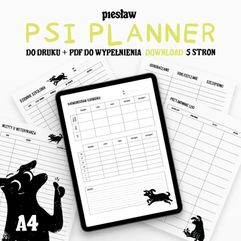 Planer Opieki nad Psem do Druku – Kompleksowa Organizacja Pielęgnacji Twojego Pupila
