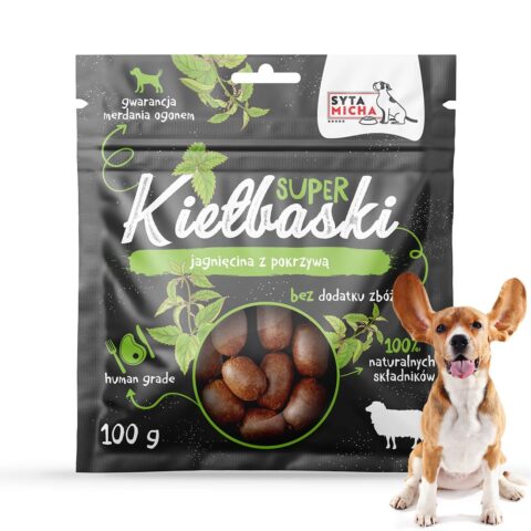 Przysmaki dla Psa Smaczki Super Kiełbaski Jagnięcina i Pokrzywa Syta Micha 100 g
