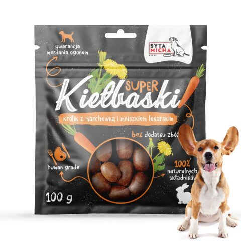 Przysmaki dla Psa Smaczki Super Kiełbaski Królik i Marchew Syta Micha 100 g
