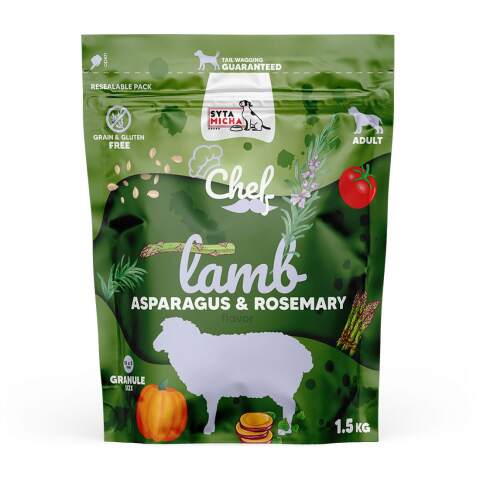 Alternative view of Syta Micha Sucha Karma dla Psa Jagnięcina, szparagi i rozmaryn 1,5 kg Bezzbożowa