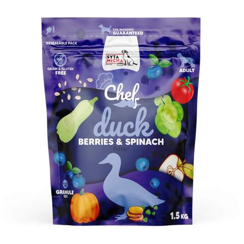 Alternative view of Syta Micha Sucha Karma dla Psa Kaczka, Jagody i Szpinak 1,5 kg Bezzbożowa