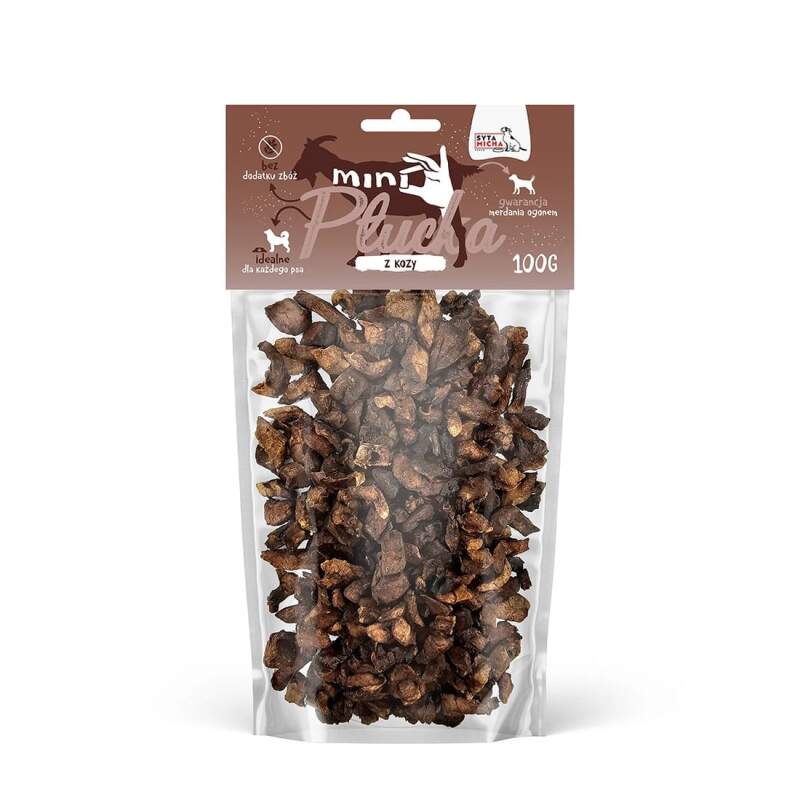 Przysmaki dla Psa Naturalne Smaczki Mini Płucka z Kozy Syta Micha 100 g - obrazek 2