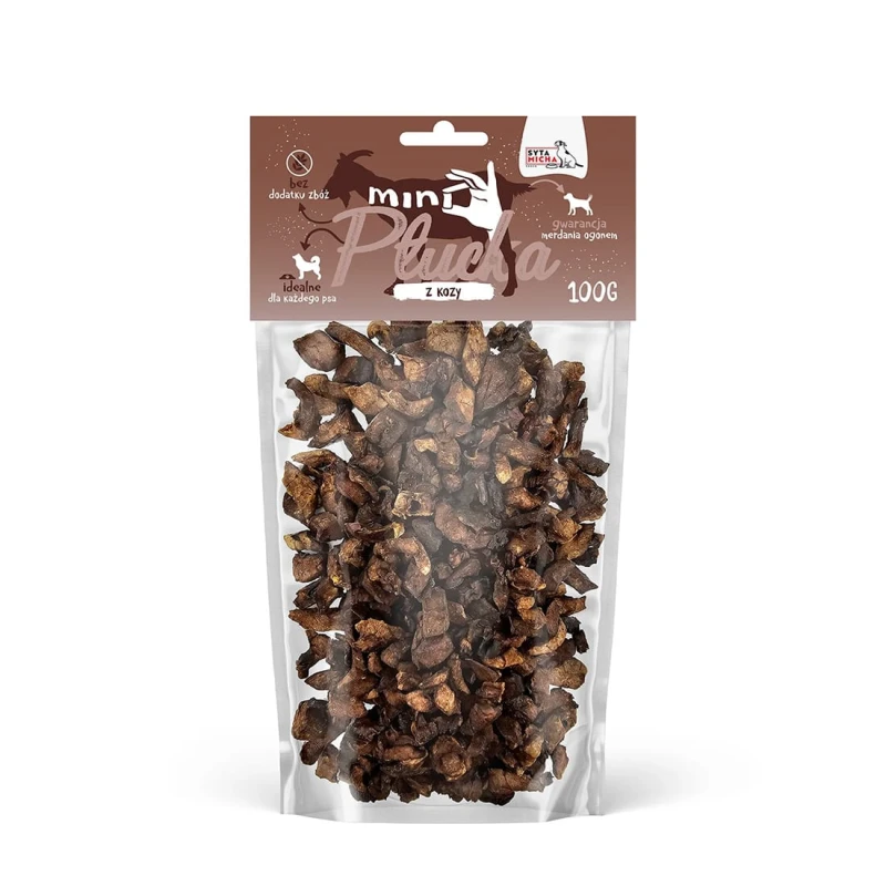Przysmaki dla Psa Naturalne Smaczki Mini Płucka z Kozy Syta Micha 100 g - obrazek 2