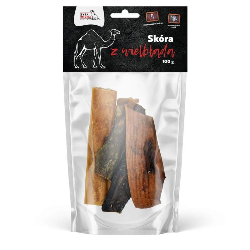 Syta Micha Naturalny Gryzak dla Psa Skóra Wielbłąda Suszona Przysmak 100g - obrazek 2