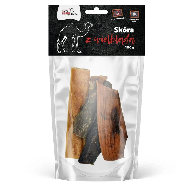 Syta Micha Naturalny Gryzak dla Psa Skóra Wielbłąda Suszona Przysmak 100g - obrazek 2