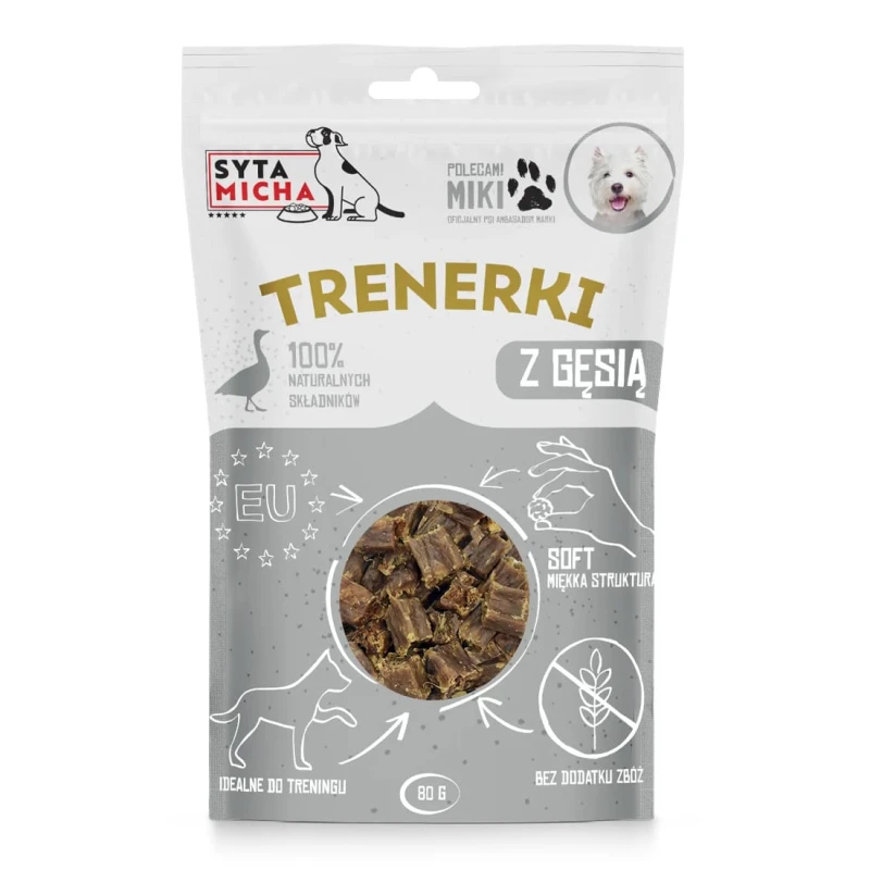 Syta Micha Przysmaki dla psa Trenerki z Gęsią Naturalne Smaczki 80 g - obrazek 2