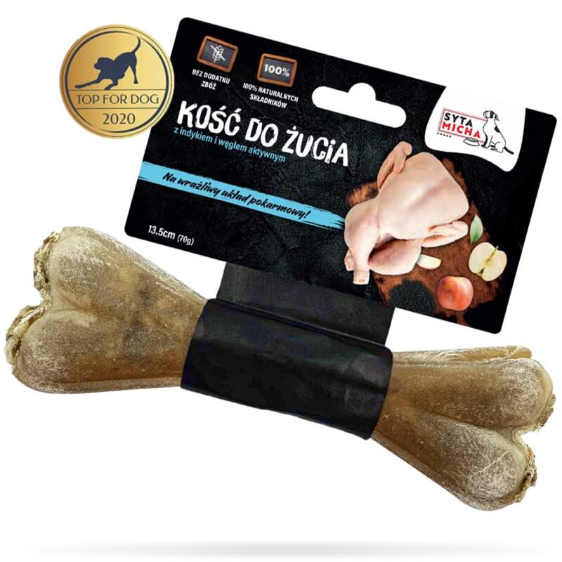 Syta Micha Gryzak dla psa Kość do Żucia Prebiotyki Indyk i Jabłko 13,5 cm - obrazek 2