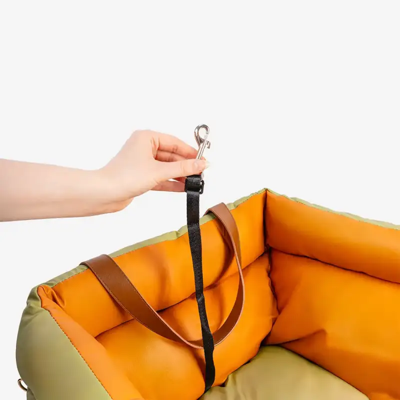 Fotelik Samochodowy dla Psa Legowisko na Siedzenia Torba Transportowa 3w1 Zielony - obrazek 7