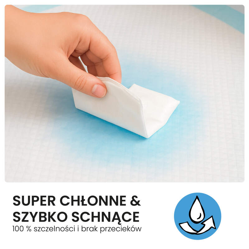 Podkłady dla psów Maty dla psa do sikania Higieniczne Chłonne 90x60 50 szt. - obrazek 5