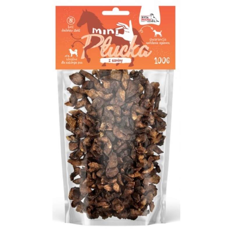 Przysmaki dla Psa Naturalne Smaczki Mini Płucka z Koniny Syta Micha 100 g - obrazek 2
