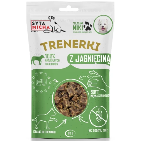 Syta Micha Przysmaki dla psa Trenerki z Jagnięciną Naturalne Smaczki 80 g