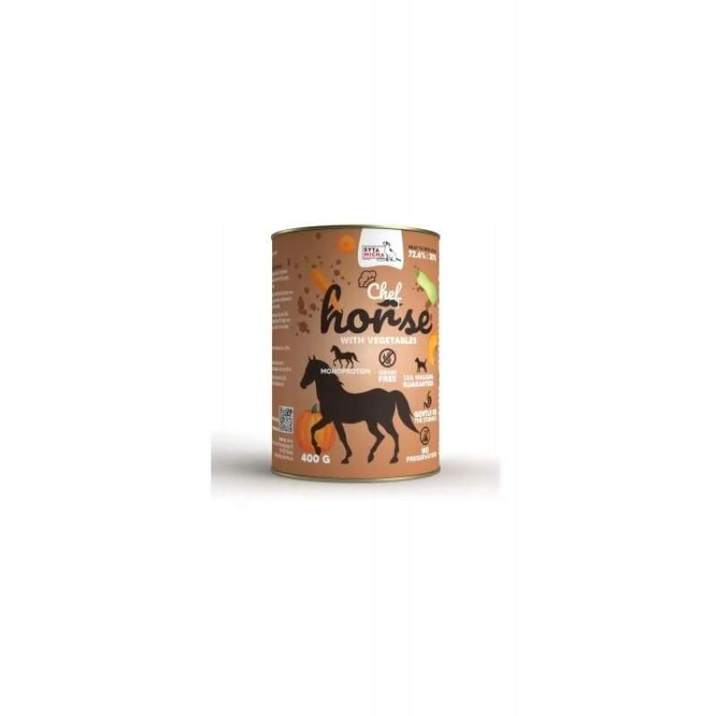 Mokra Karma dla psa Syta Micha Chef Konina z Warzywami 400 g Naturalna - obrazek 2