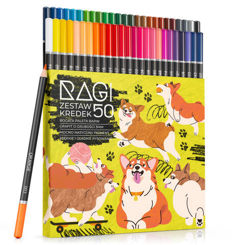 Zestaw Kredek 50 kolorów Kredki Ołówkowe Miękkie Artystyczne Profesjonalne