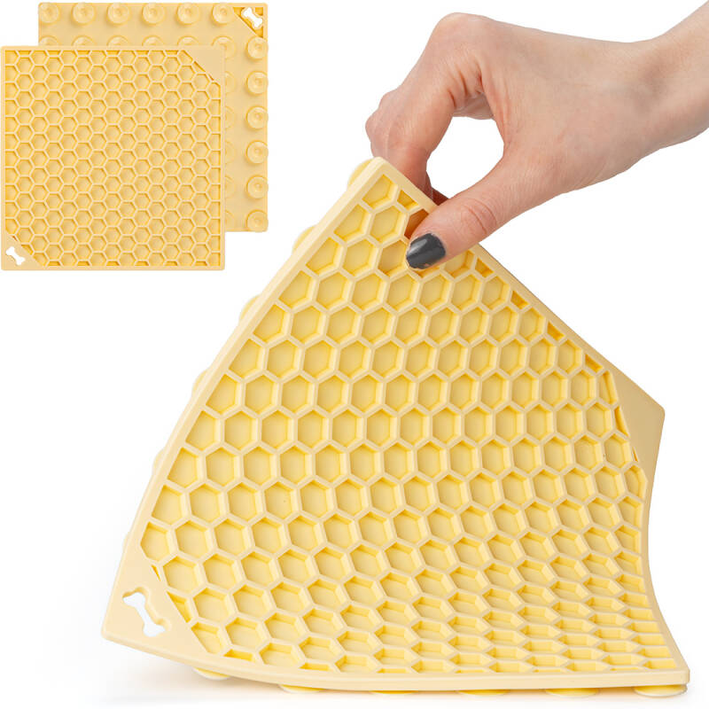 Mata do lizania dla Psa Kota Spowalniająca Antystresowa 20x20 cm Żółta Lick