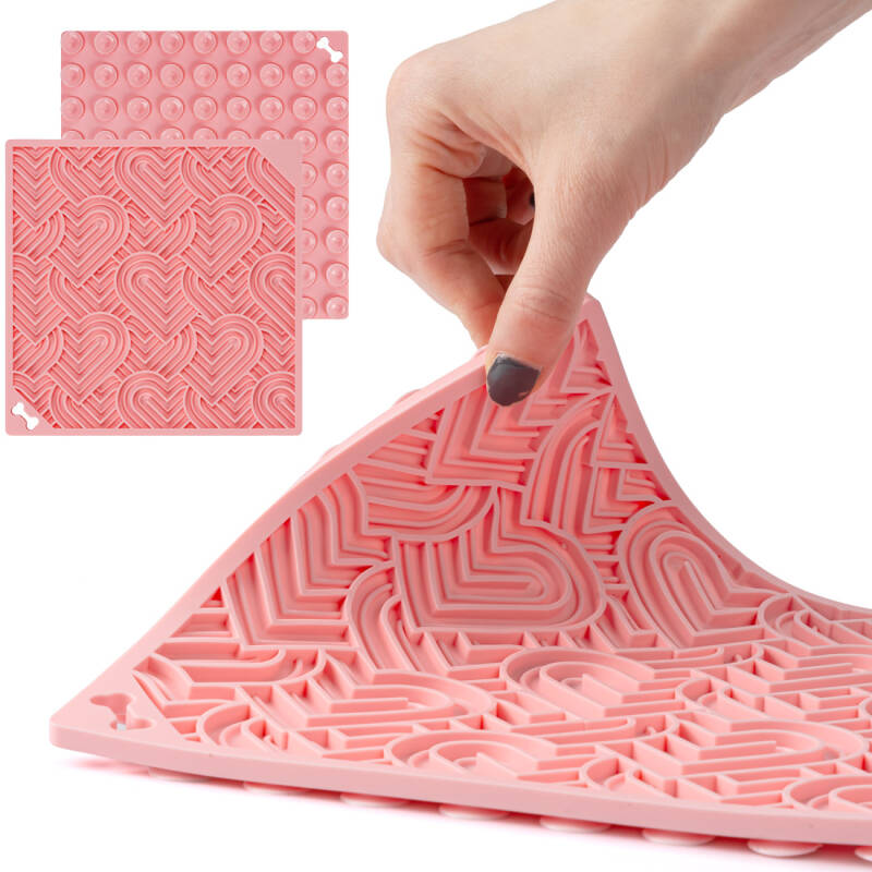 Mata do lizania dla Psa Kota Spowalniająca Antystresowa 20x20cm Różowa Lick