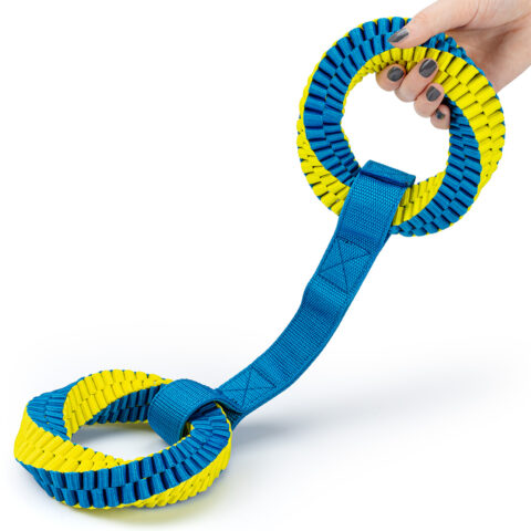 Zabawka dla psa Szarpak Mocny Duży Wytrzymały Gryzak Koła z Pasem 50x15 cm