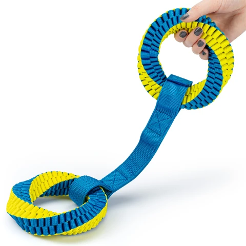 Zabawka dla psa Szarpak Mocny Duży Wytrzymały Gryzak Koła z Pasem 50x15 cm