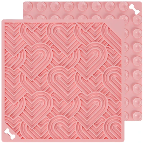 Alternative view of Mata do lizania dla Psa Kota Spowalniająca Antystresowa 20x20cm Różowa Lick