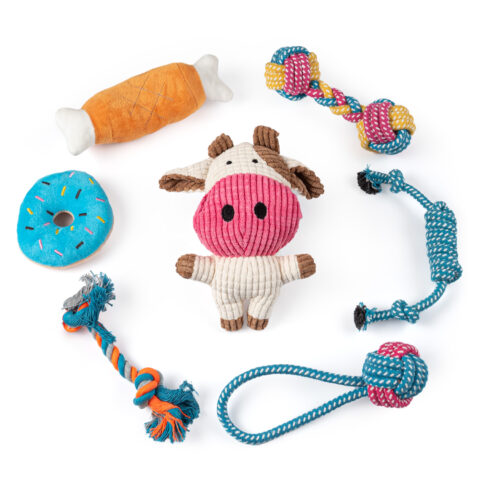 Zabawki dla psa Szarpaki Pluszaki Gryzaki zestaw 7 sztuk Miękkie Wytrzymałe