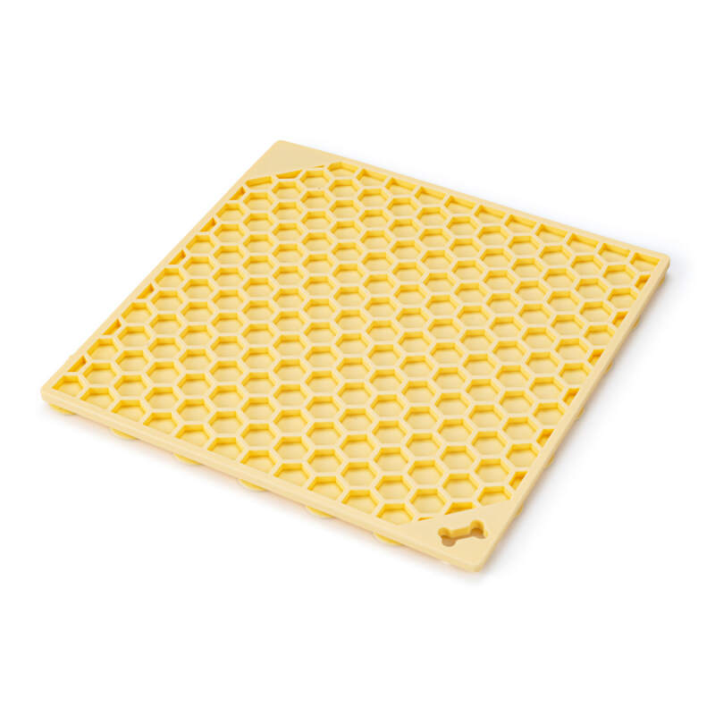 Mata do lizania dla Psa Kota Spowalniająca Antystresowa 20x20 cm Żółta Lick - obrazek 3