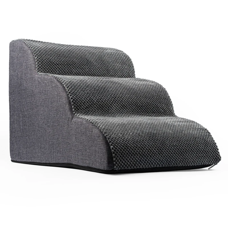 Schodki dla Psa do Wchodzenia do Łóżka 3 Stopnie Łagodne Podest Rampa 40 cm - obrazek 4