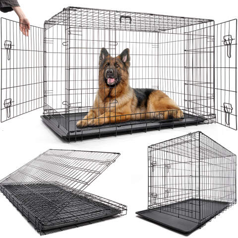 Klatka dla psa kennelowa Metalowa Składana Duża Kojec Zwierząt 120x75x81 XXL