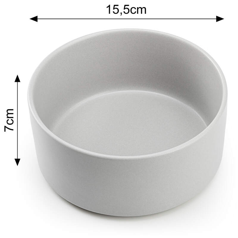 Miska dla Psa Duża Ceramiczna 850 ml Ø 15,5 cm Szara Na Karmę Wodę Stabilna - obrazek 9