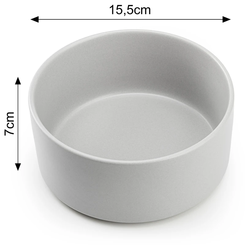 Miska dla Psa Duża Ceramiczna 850 ml Ø 15,5 cm Szara Na Karmę Wodę Stabilna - obrazek 9