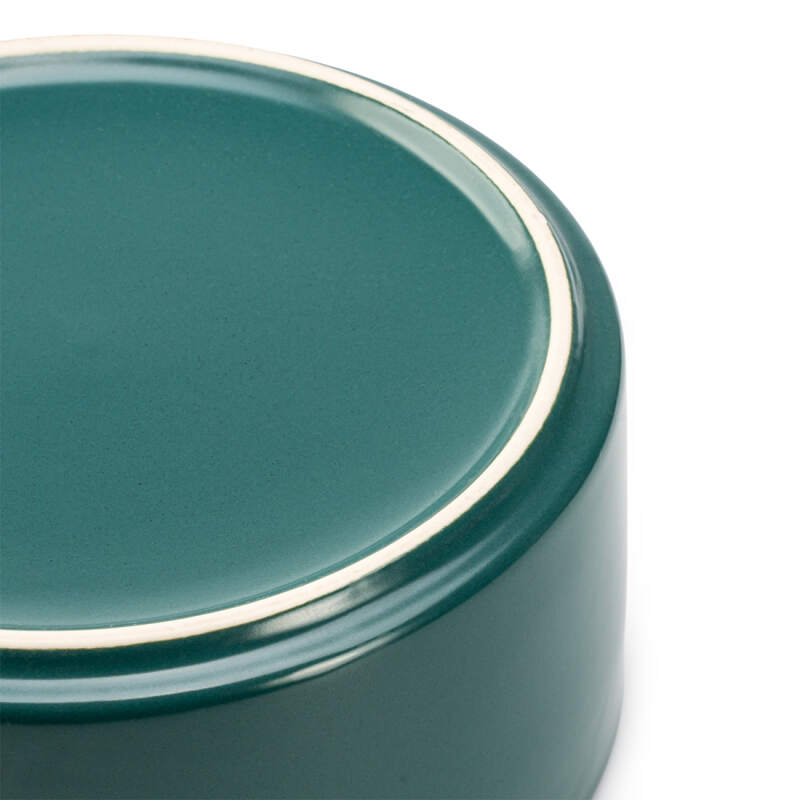Miska dla Psa Duża Ceramiczna 850ml Ø 15,5cm Zielona Na Karmę Wodę Stabilna - obrazek 6