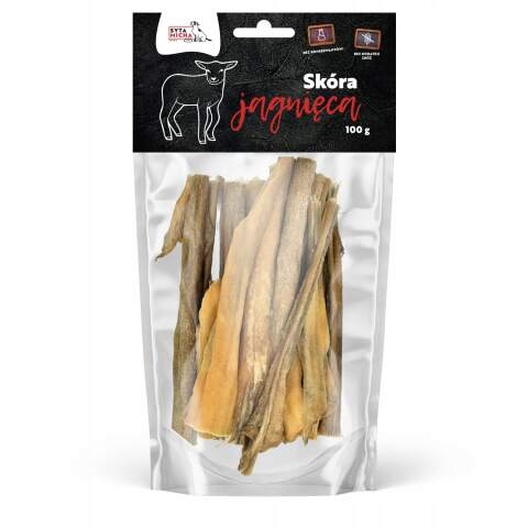 Syta Micha Naturalny Gryzak dla Psa Skóra Jagnięca Suszona Przysmak 100g