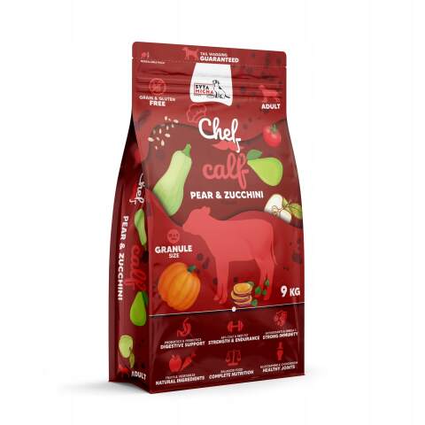 Sucha Karma dla Psa Syta Micha 9kg CHEF Cielęcina Gruszka i Cukinia Omega-3