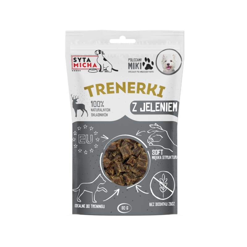 Syta Micha Przysmaki dla psa Trenerki z Jeleniem Naturalne Smaczki 80 g