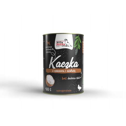 Karma Mokra dla Psa 400 g Syta Micha Chef z Kaczką Kokosem i Szałwią