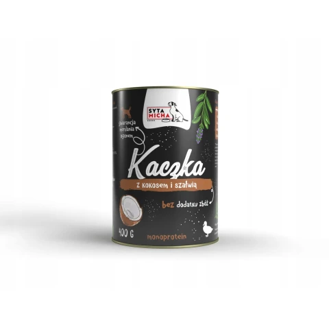 Karma Mokra dla Psa 400 g Syta Micha Chef z Kaczką Kokosem i Szałwią
