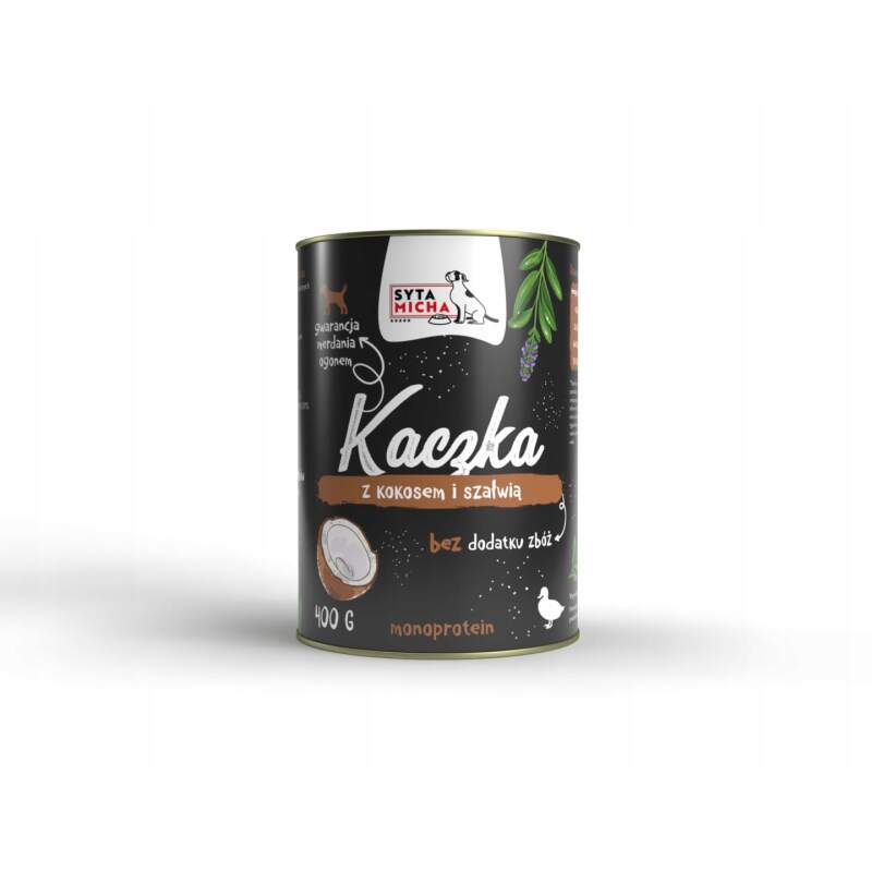 Karma Mokra dla Psa 400 g Syta Micha Chef z Kaczką Kokosem i Szałwią