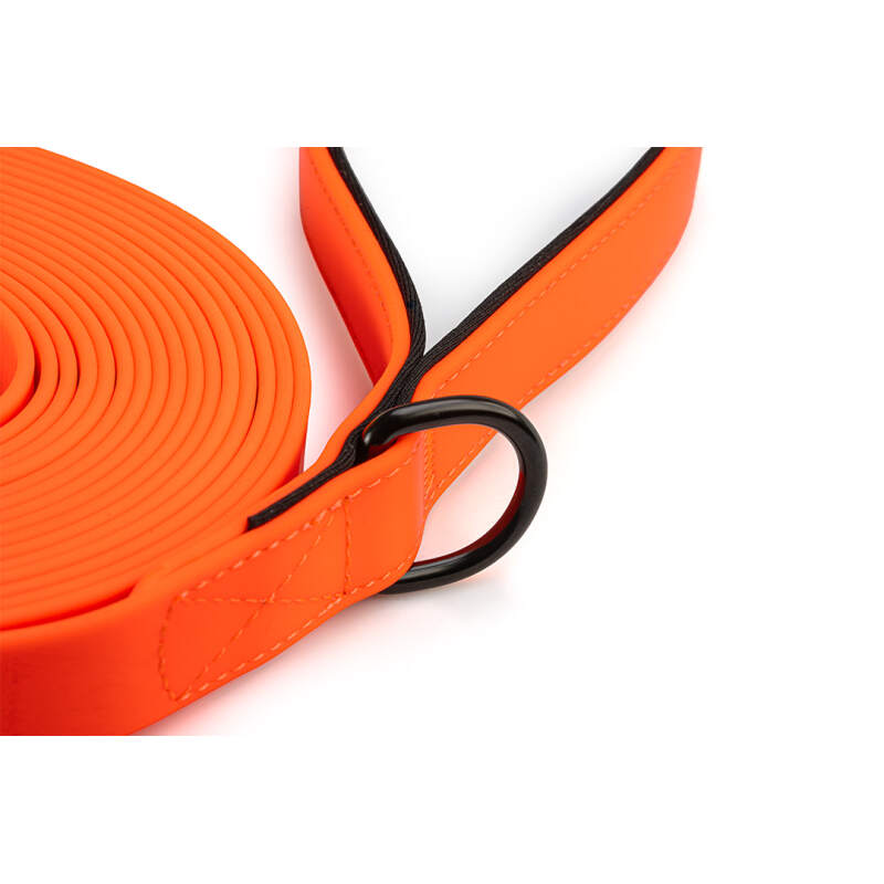 Smycz dla Psa 5m Wodoodporna RAGI – Taśma PVC Pomarańczowa Neon - obrazek 3